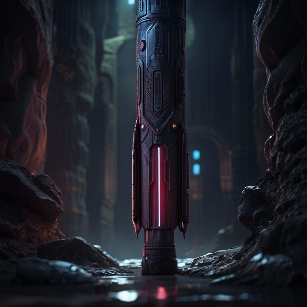 Lightsaber in Detailed Matte Painting Style