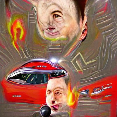 Elon Musk Transforms into Tesla Car