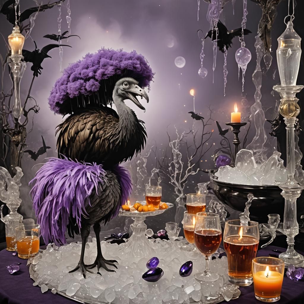 Surreal Tech-Fantasy: A Chaotic Autumn Scene