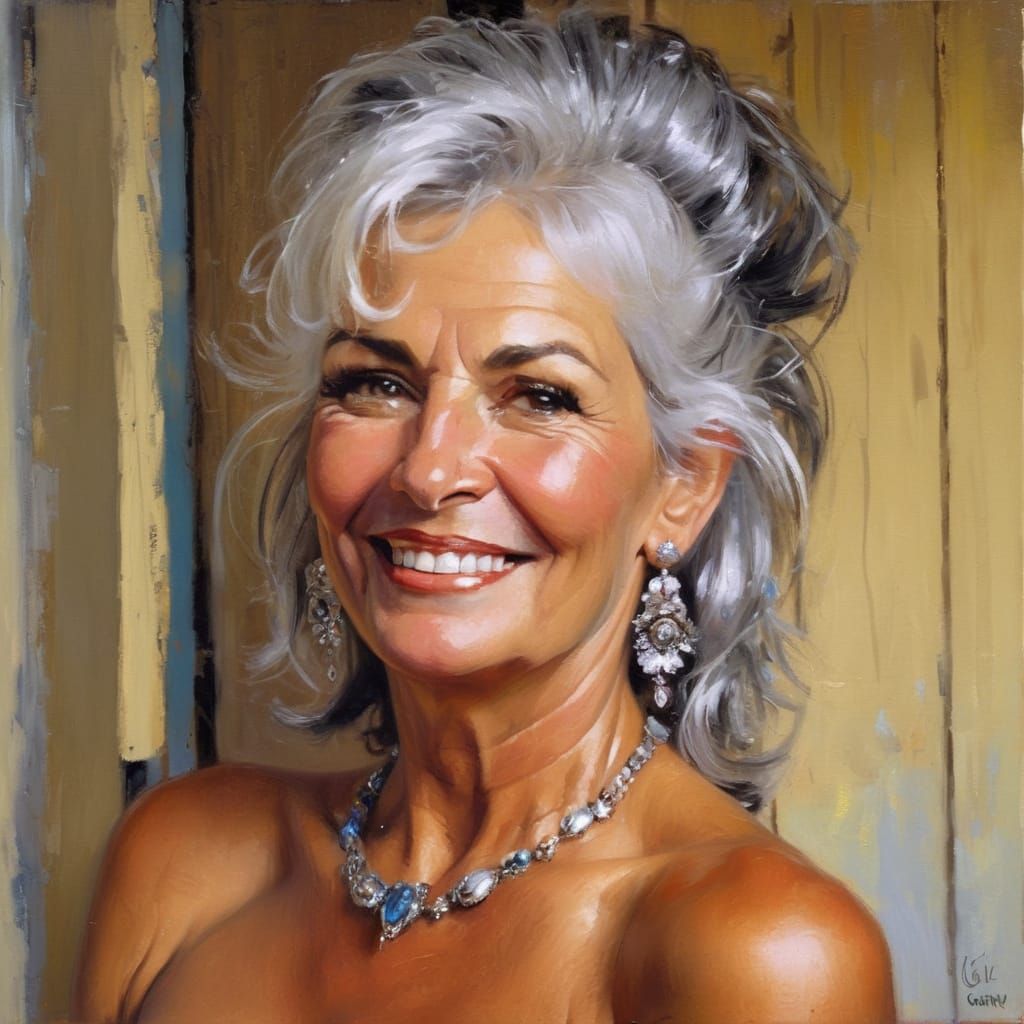 Ethereal Beauty in Oil Painting Style