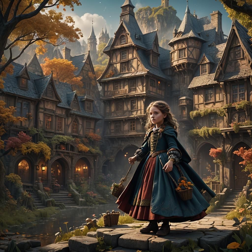Fantastical Matte Painting of a Little Woman