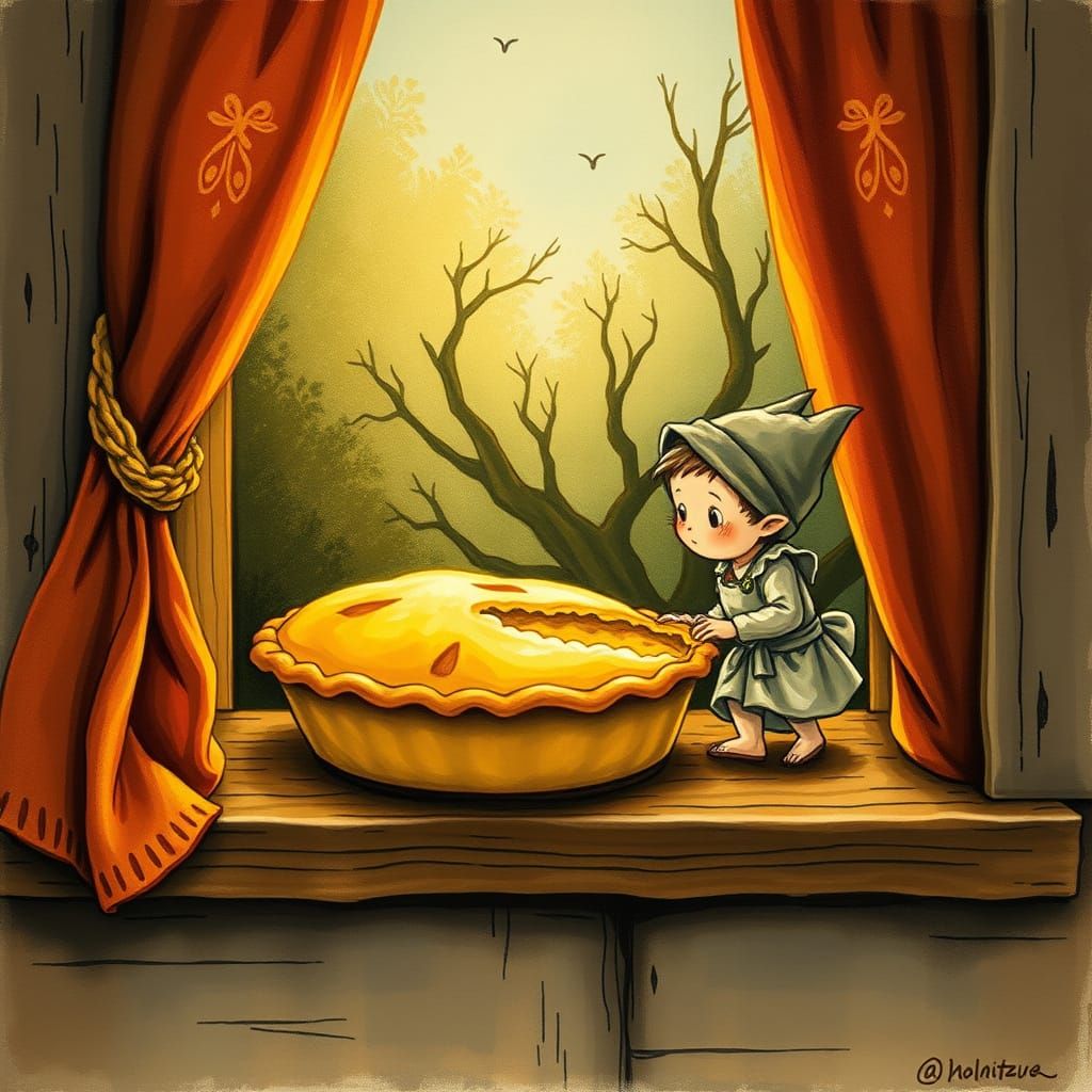 Goblin Eyes Apple Pie: Picture Book Illustration