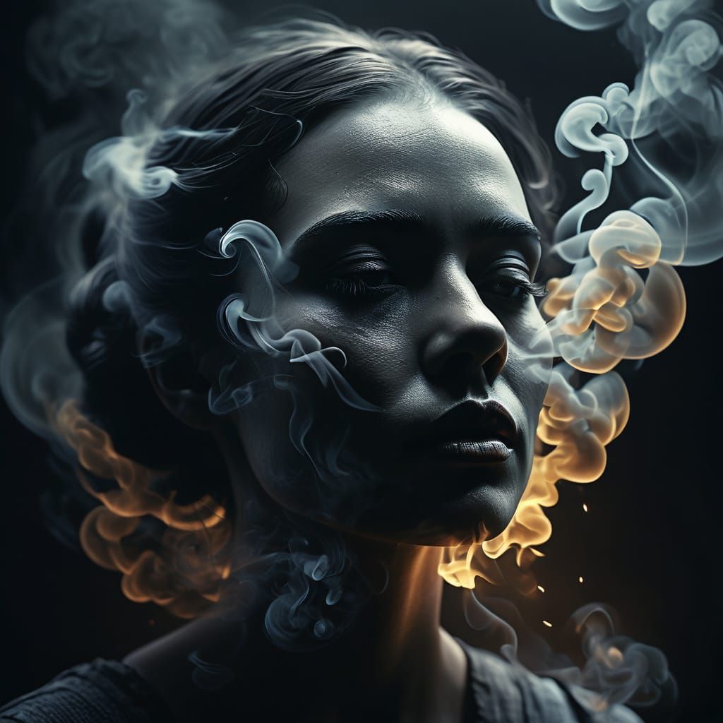 Surrealist Smoke Art in Ethereal, Dreamlike Style