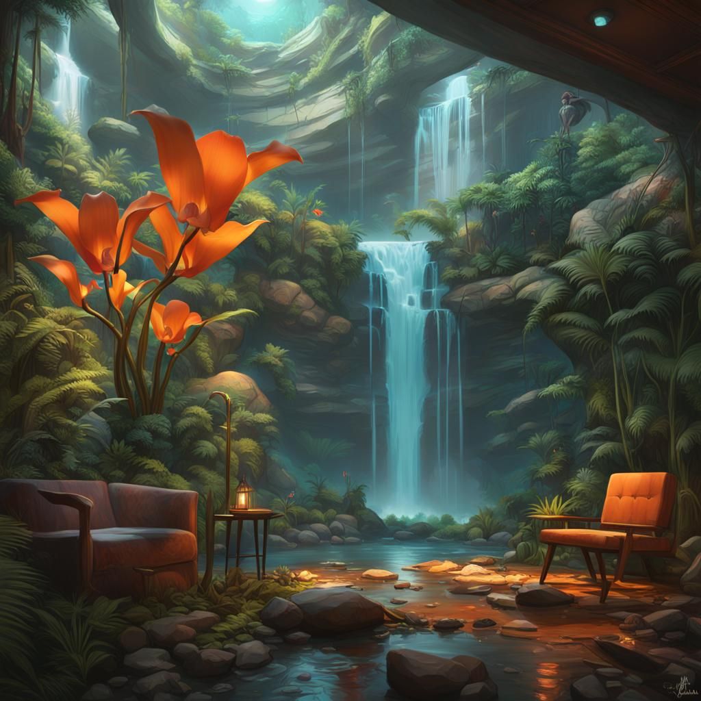 Cozy Den with Terrarium and Dinosaurs