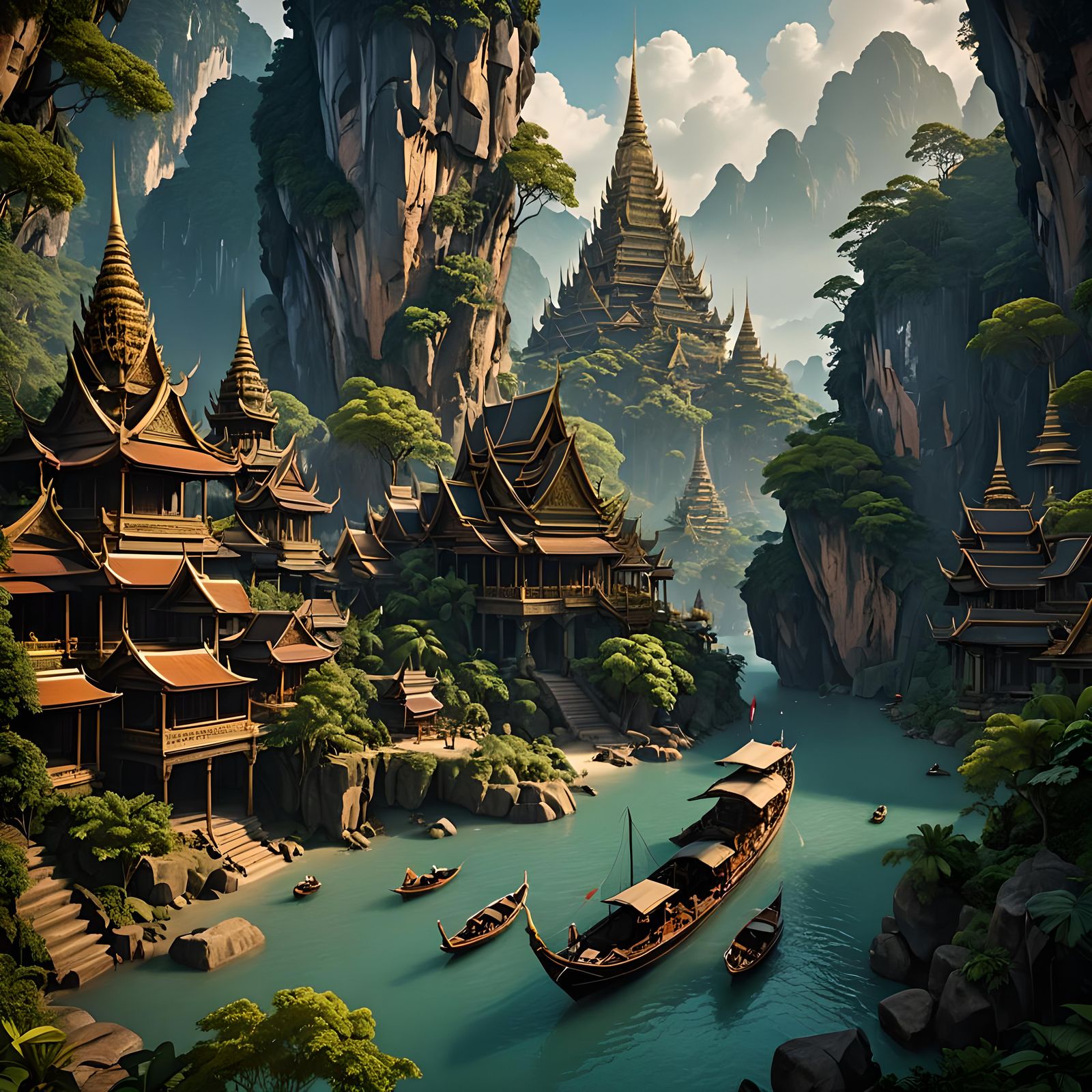 Man Traveling Thailand in Max Fleischer Style