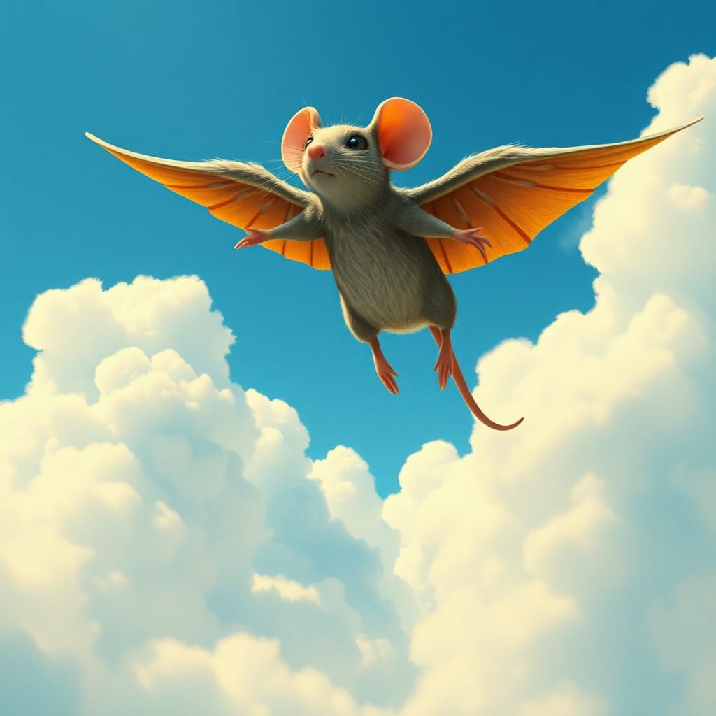 Majestic Flying Mouse Soaring to Freedom