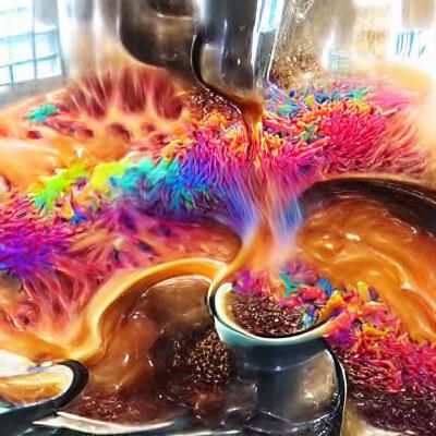 Psychedelic Coffee Explosion in Vibrant Colors