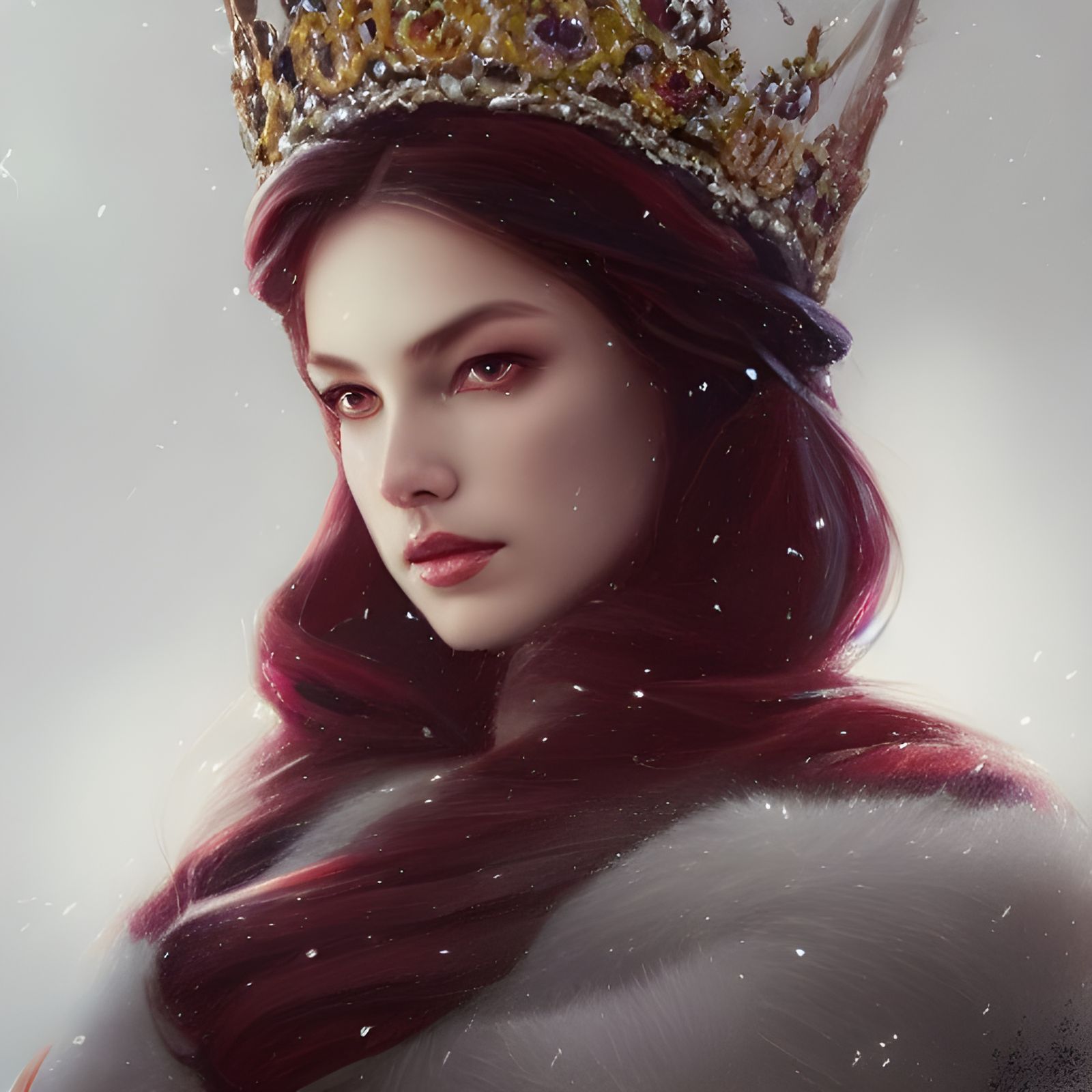 Winter Queen Portrait in Photorealistic Digital Art