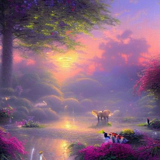 Butterfly-Winged Elephant in Ethereal Landscape