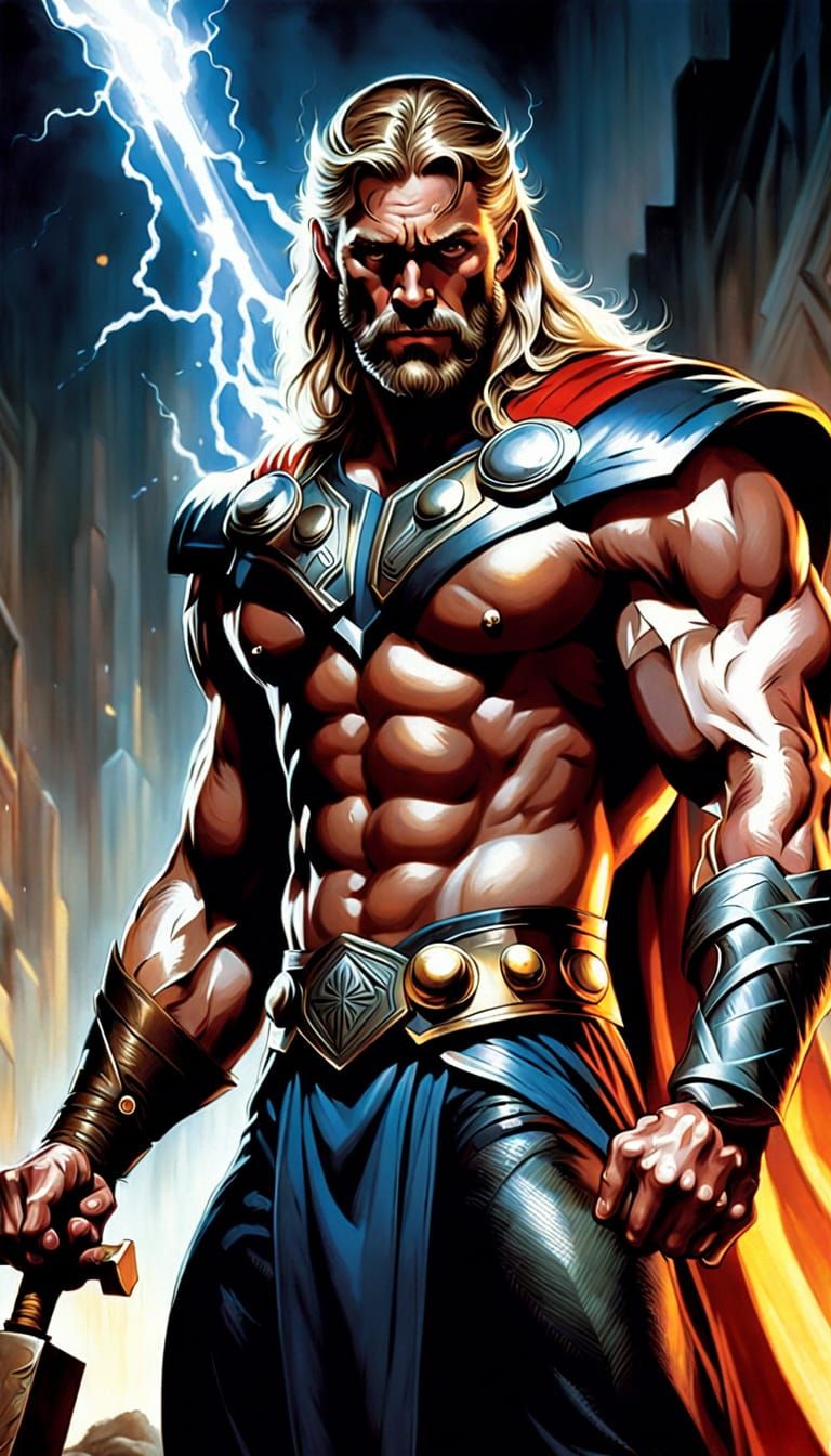 Thor in Epic, Cinematic Fantasy Art