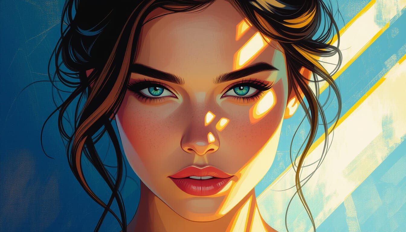 Hyperrealistic Beauty in Dramatic Colorful Concept Art