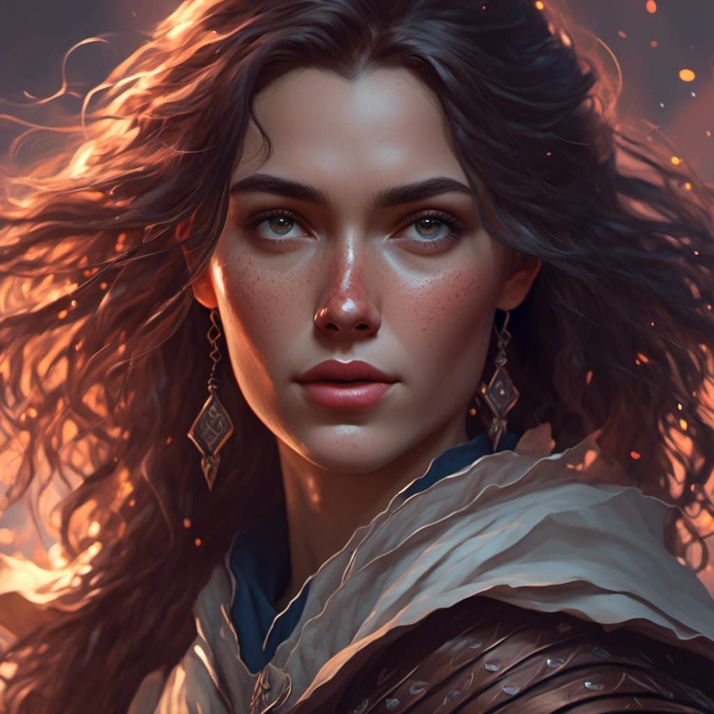 an average looking brunet with wavy hair. wearing little more than a thin towl blowing in the breeze. <lora:Fantasy:1.0>