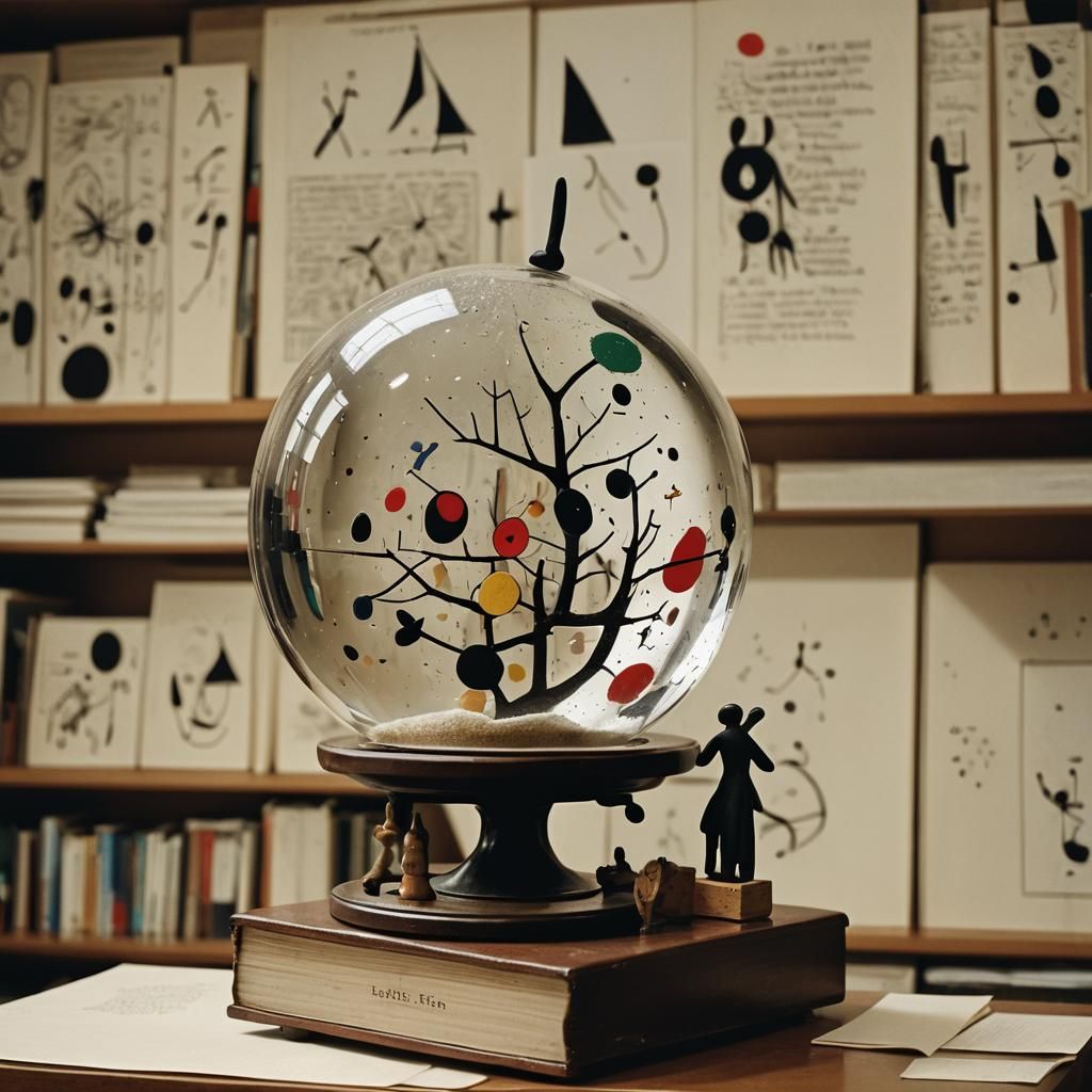 Snow Globe in Alchemist Study, Miro Style