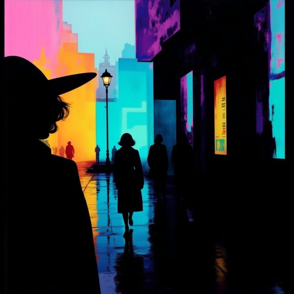 Neon Nights: Glitch Art in Synthwave Style