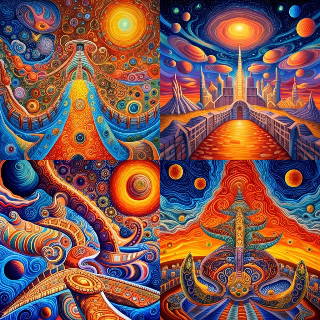 Epic 3D Sky-Boat Starship with Alien Creature