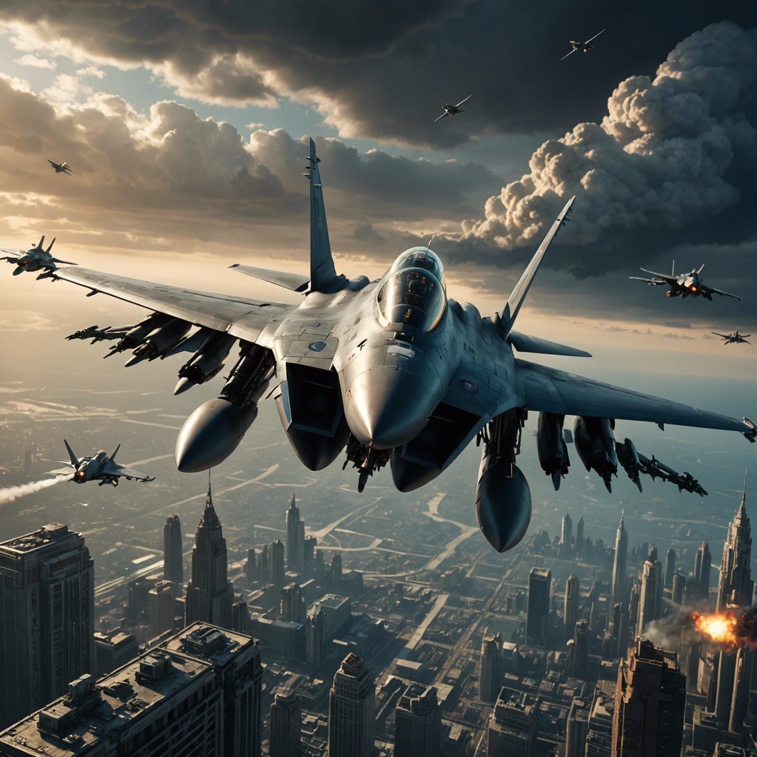 Epic Jet Fighter in Digital Matte Painting