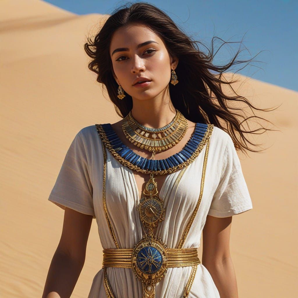Egyptian Princess in Traditional Pharaonic Attire