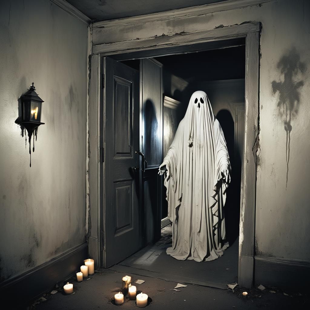 Ghost in Haunted House by Cemetery: Fear Room