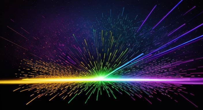 colorful soft firework laser light gradient on dark backgrou...