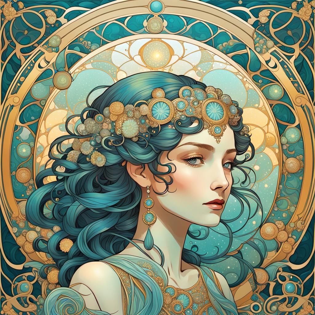 Art Nouveau Finnish Air Goddess Poster