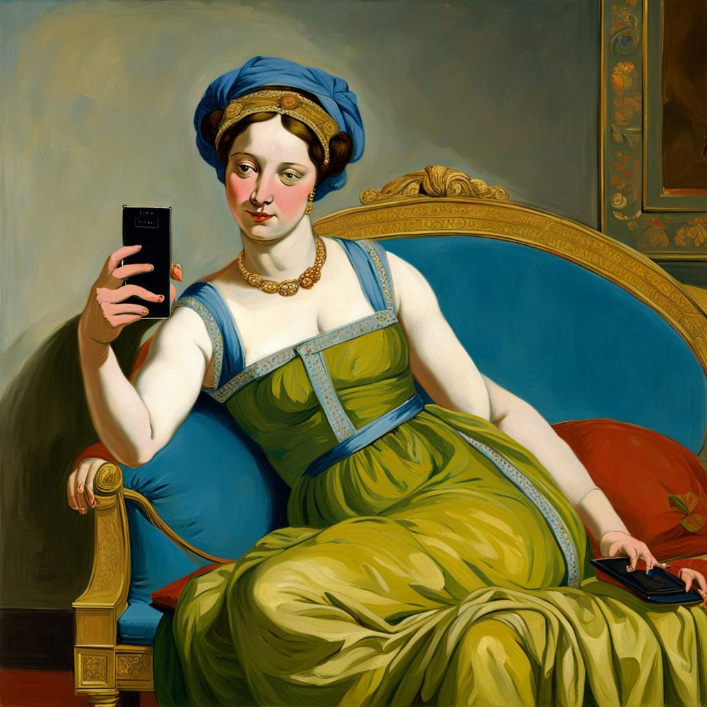 Odalisque Selfie: A Modern Ingres-Inspired Painting