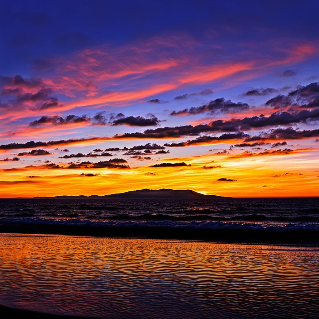 Vibrant Californian Sunset Captured in Digital Art