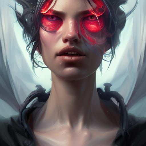Demonic Eldritch Portrait in Artgerm Style