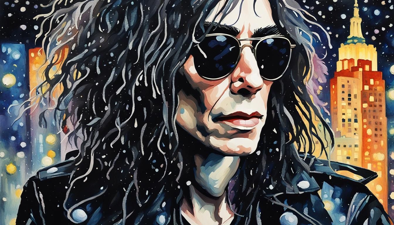 Patti Smith in Pop Art Watercolor Style