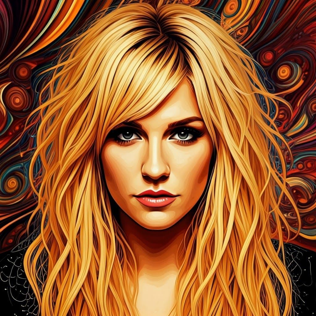 Vibrant Portrait Inspired by Murakami and Rothko