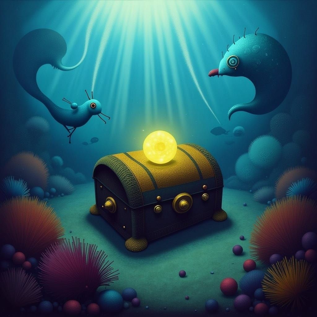 Glowing Treasure Chest in Sunken Coral Reef