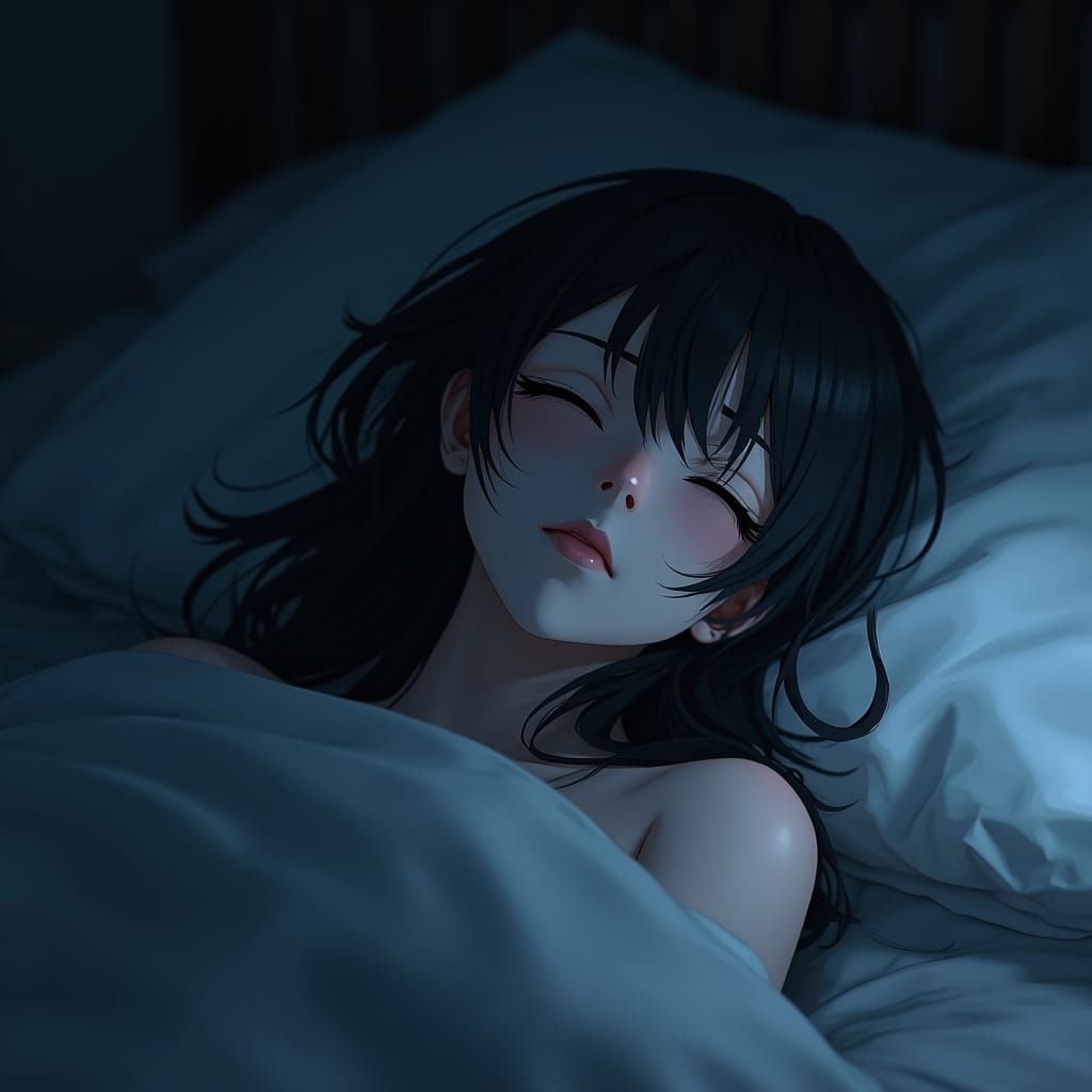 Ethereal Terror: Young Woman Frozen in Fear