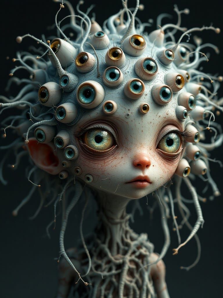 Endearing Multi-Eyed Being in Detailed 3D Rendering