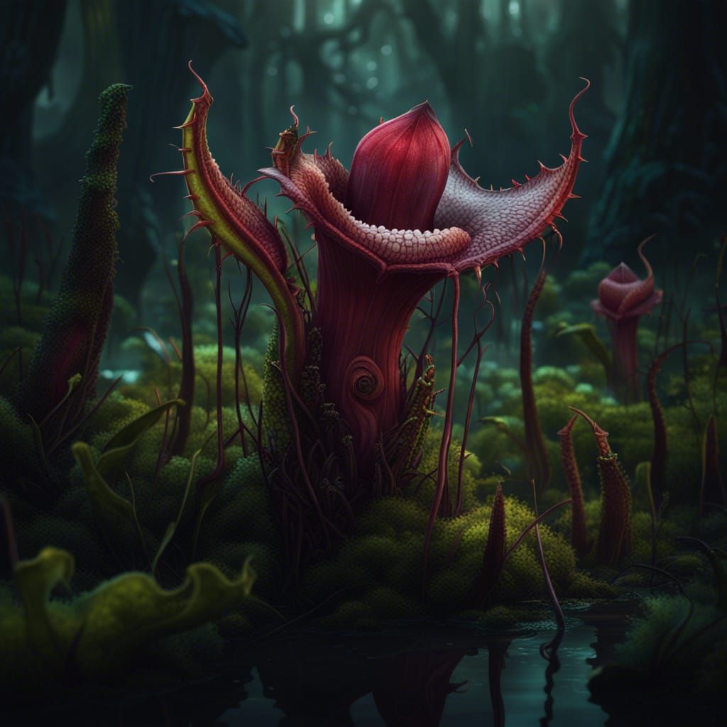 Carnivorous Swamp Monster: Botanical Art