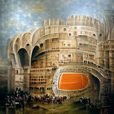 Detailed Painting of the Coliseum