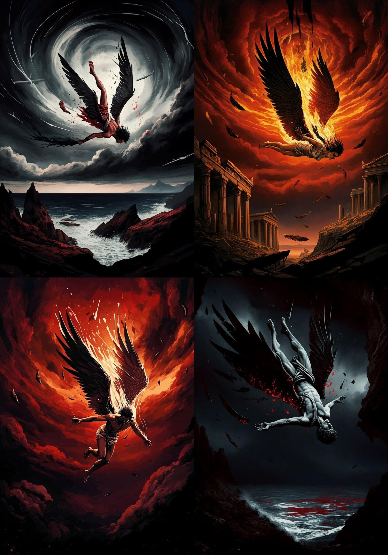 Icarus Falling: Hellenistic Speedpaint Tragedy