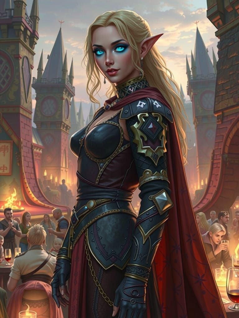 Fantasy Tavern Nightlife in Anime-Inspired Style