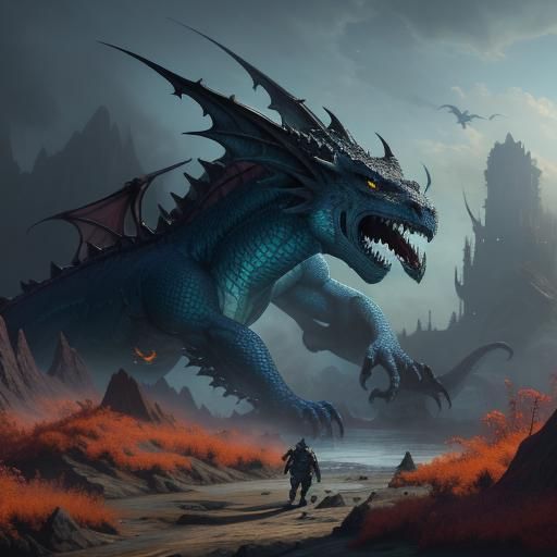 Fantastical Dragons in Detailed Matte Painting