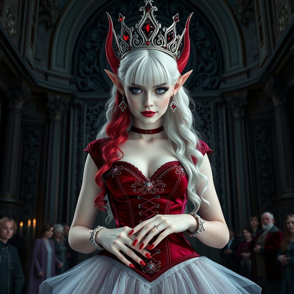 The Dark Elf Queen in Elegant, High-Fantasy Style