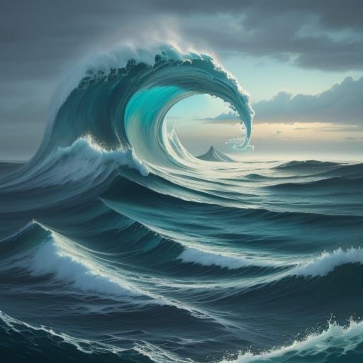 Surreal Ocean Dreamscape with Ethereal Light