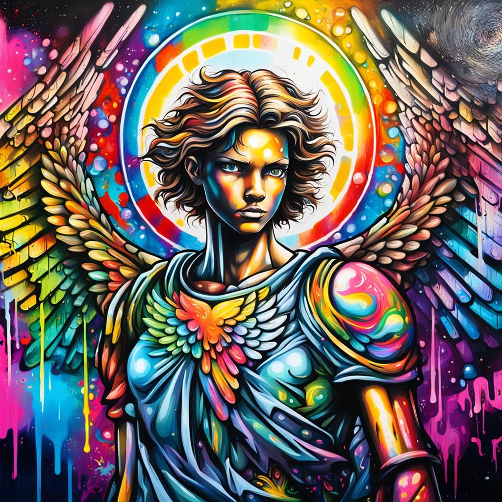 Angel in Urban Alleyway Street Art