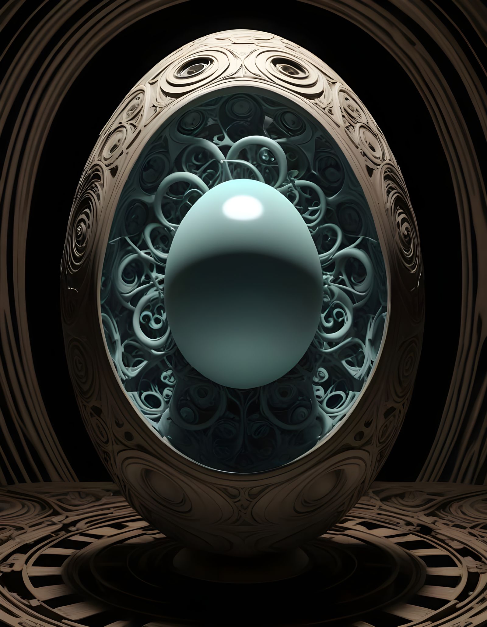 Eerie Demon Emerges in Surreal Optical Art