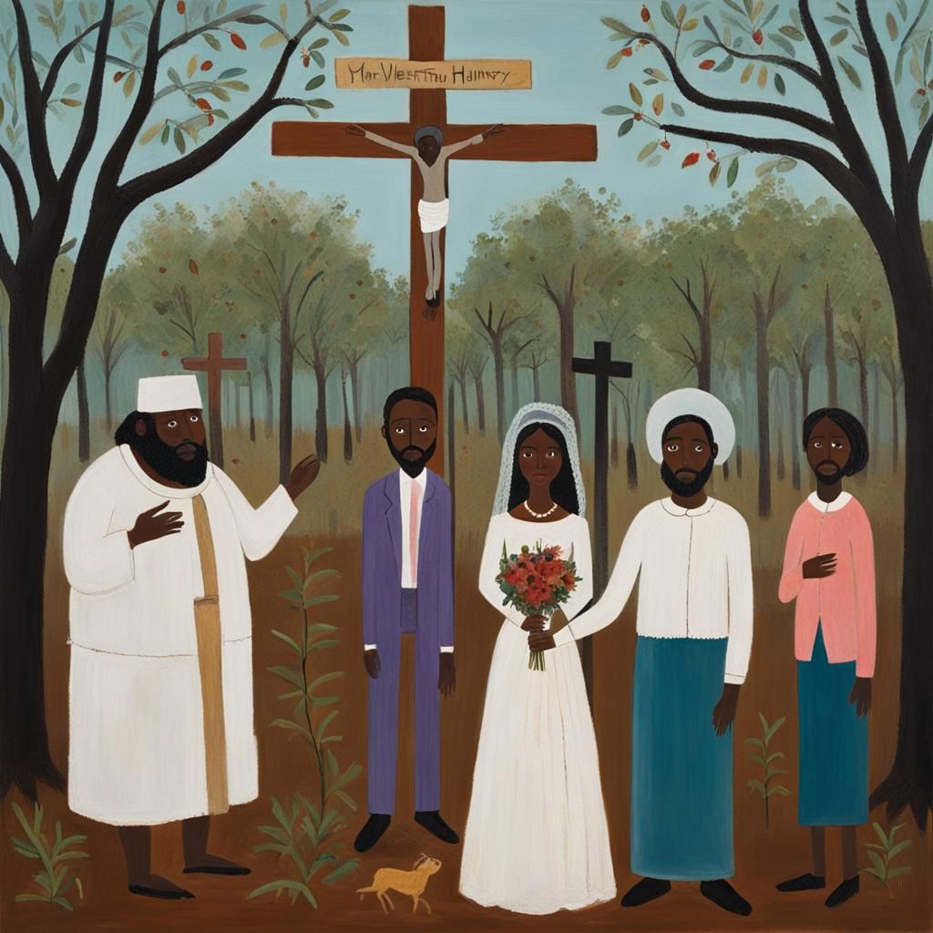 Ash Wednesday Wedding on a Plantation, Folk Art
