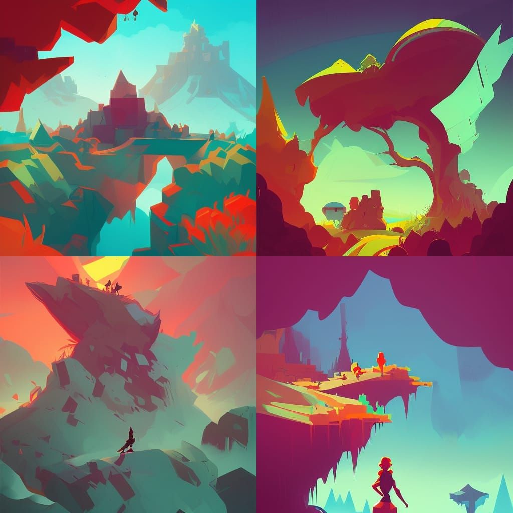 Abstract Dreamscape in Digital Art Style