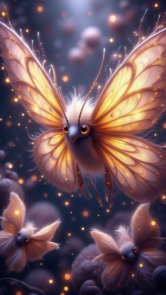 Winged Moth-elfling in Dark Fantasy Concept Art