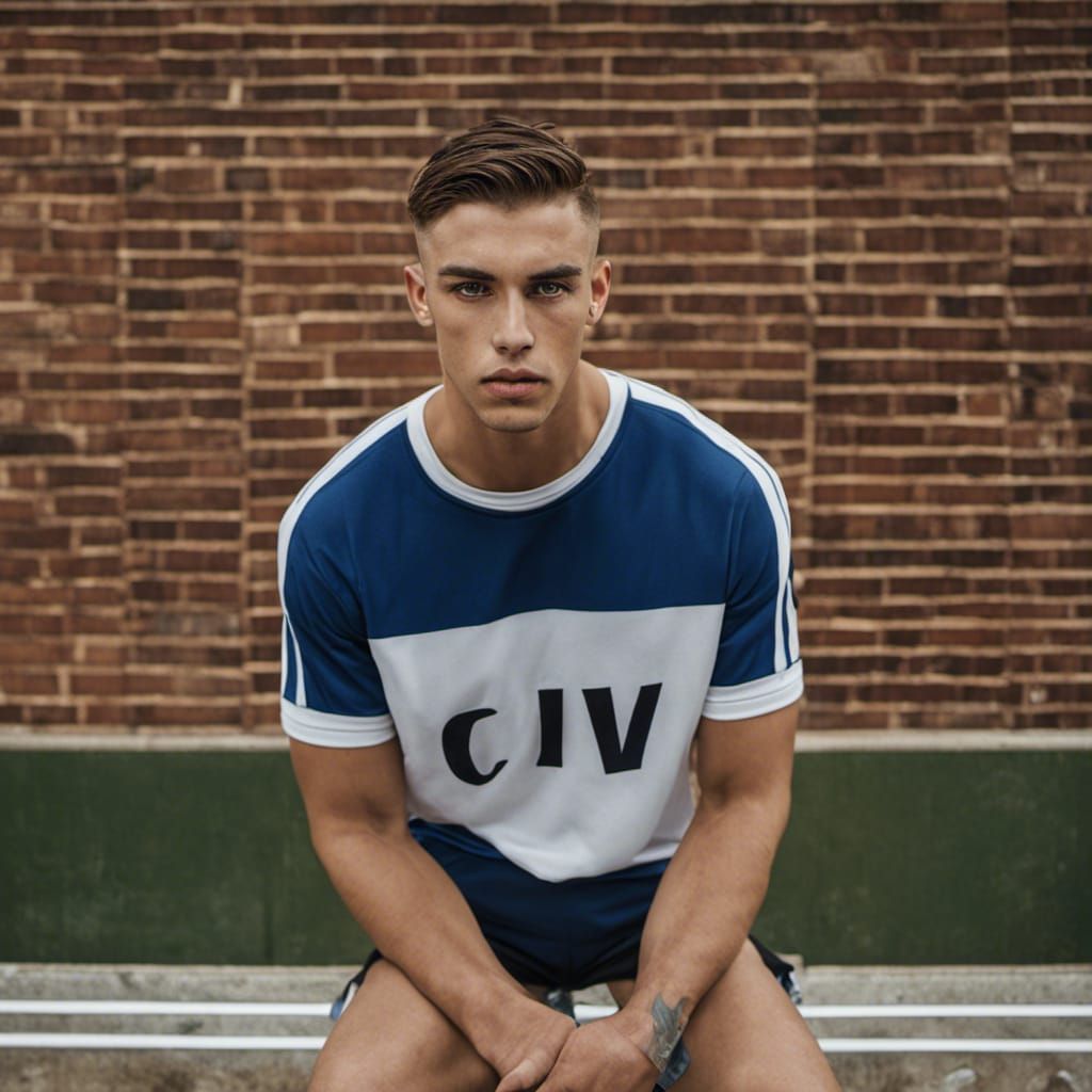 Portrait of Young Man Working Out in Studio