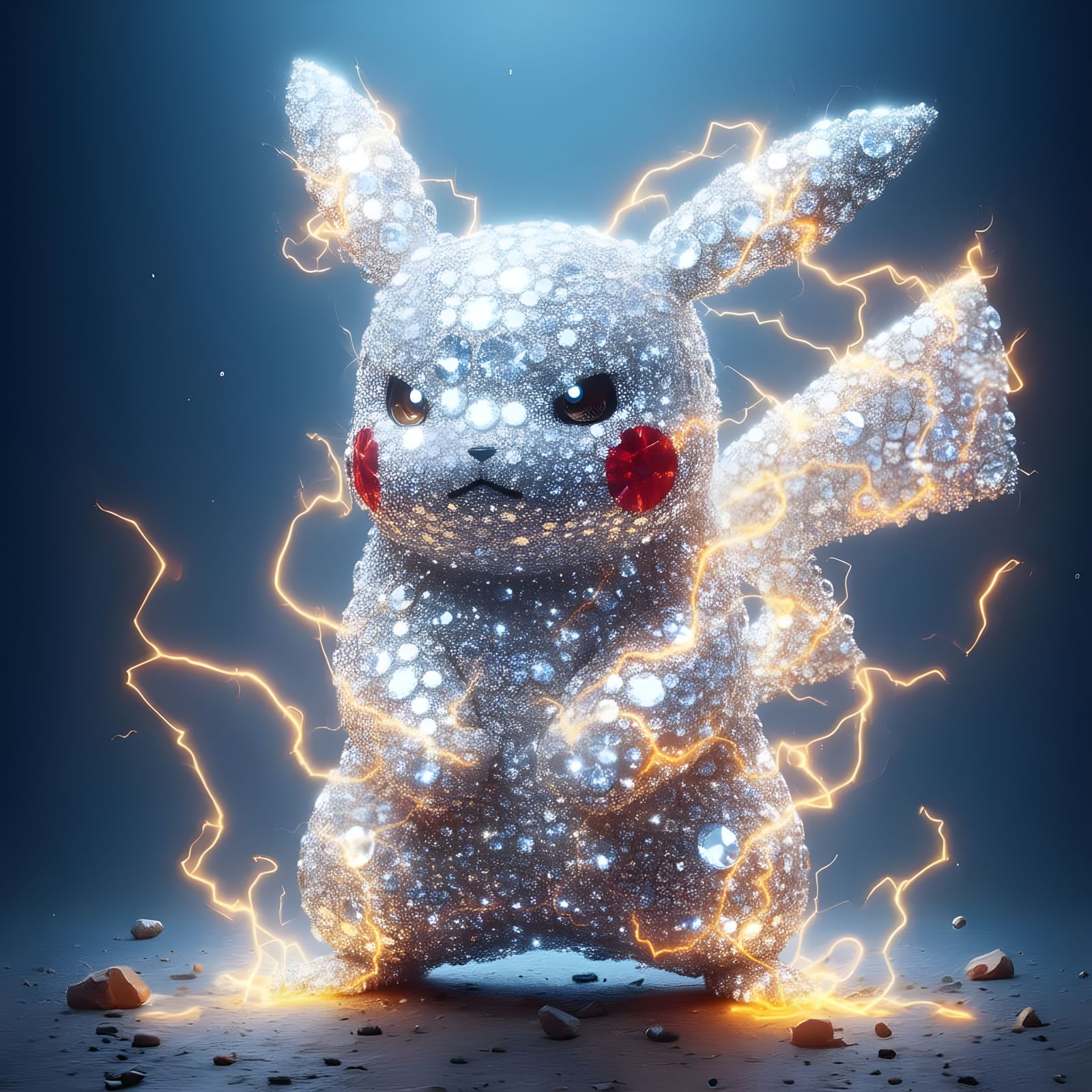 Pikachu Made of Diamonds