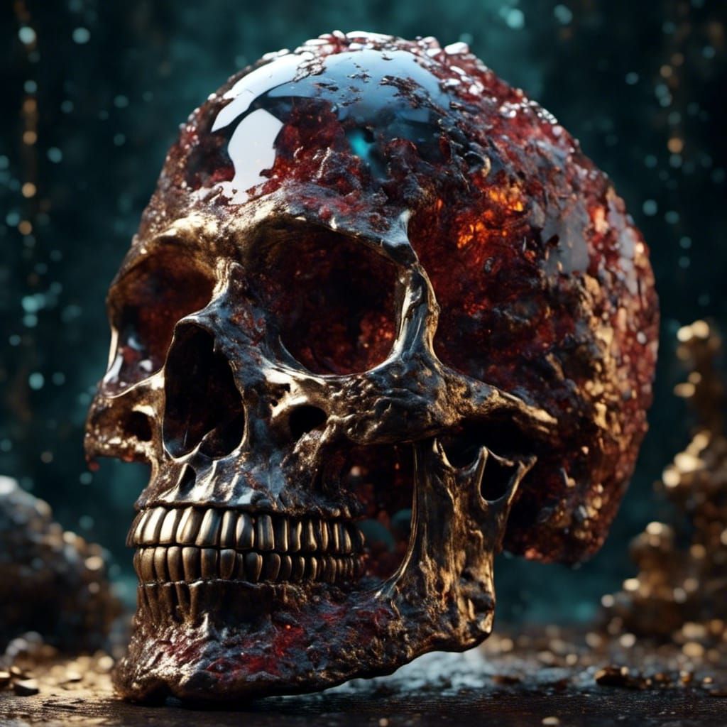 Crystal Skull Portrait in Detailed Gloss Painting