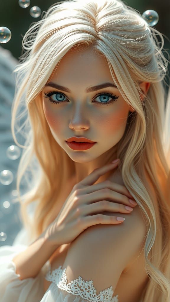 Fantasy Portrait of a Pale Fairy Woman