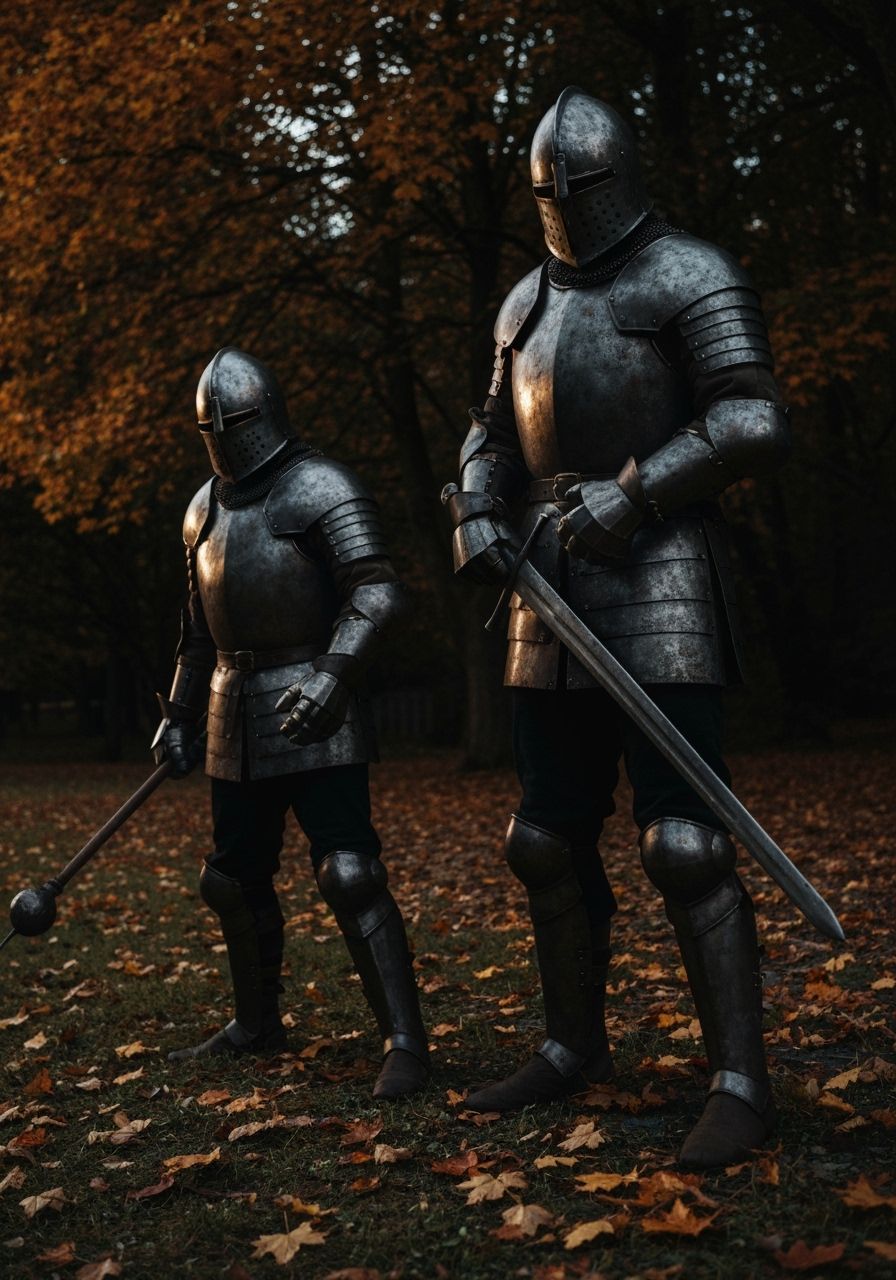 Two Dark Knights in Autumnal Gloom