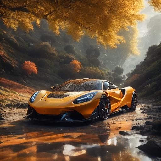 R2-D2 in Sports Car: Ash Thorp Inspired Fantasy Art